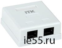 ITK Настенная инф.розетка RJ-45, кат.6, 2-порта